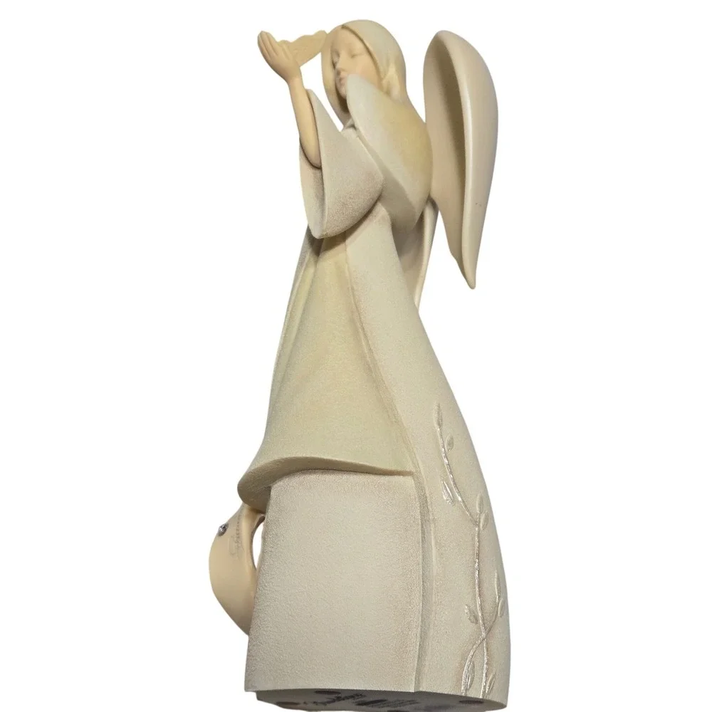 Enesco Foundations Angel Figurine Rhinestone Accent Beige Resin‎ 2009